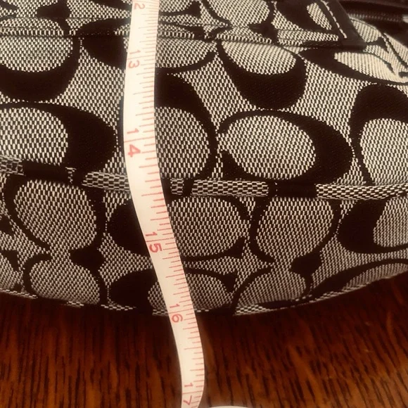 Vintage 00s Coach 6070 Signature Hobo Shoulder Bag black & Gray CC Pattern - Picture 6 of 9